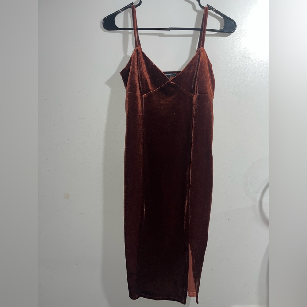 Forever 21 Spaghetti straps Valore Dress in Rich Brown